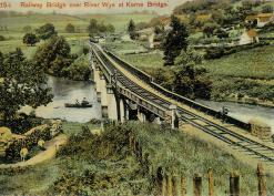Postcard of railway at Kerne Bridge